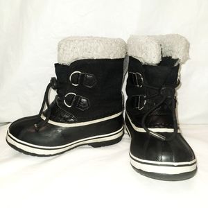 Sorel Yoot Pac Youth Sz 11  Leather/Rubber Waterproof Snow Boots Sherpa Cuff